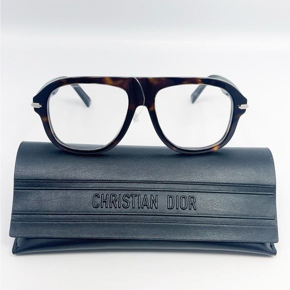DIOR EYEWEAR Blacksuit Tortoiseshell Acetate and Silver-Tone Aviator Glasses - Picture 11 of 12